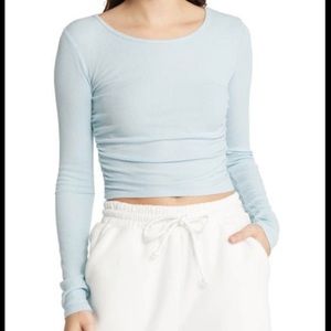 Gather Long Sleeve Rib Crop